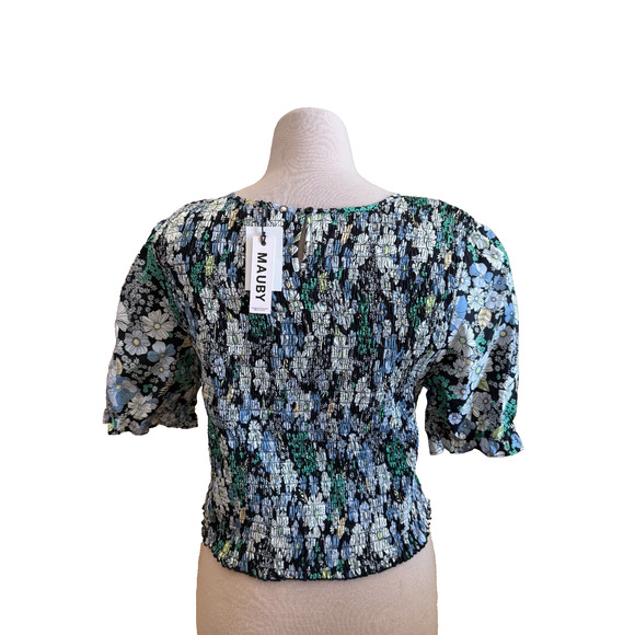 Mauby Floral Shirred Long Sleeve Blouse Top – Size 2XL – New with Tags - Picture 2 of 2